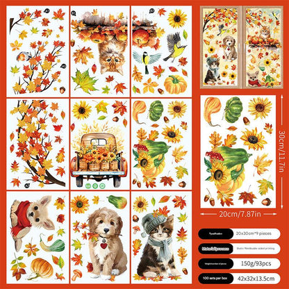 autumn leaf static cling for window decoration
