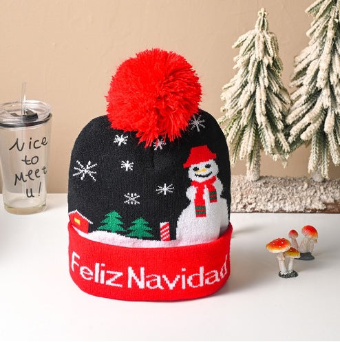 Colorful Christmas knit beanie hat 5
