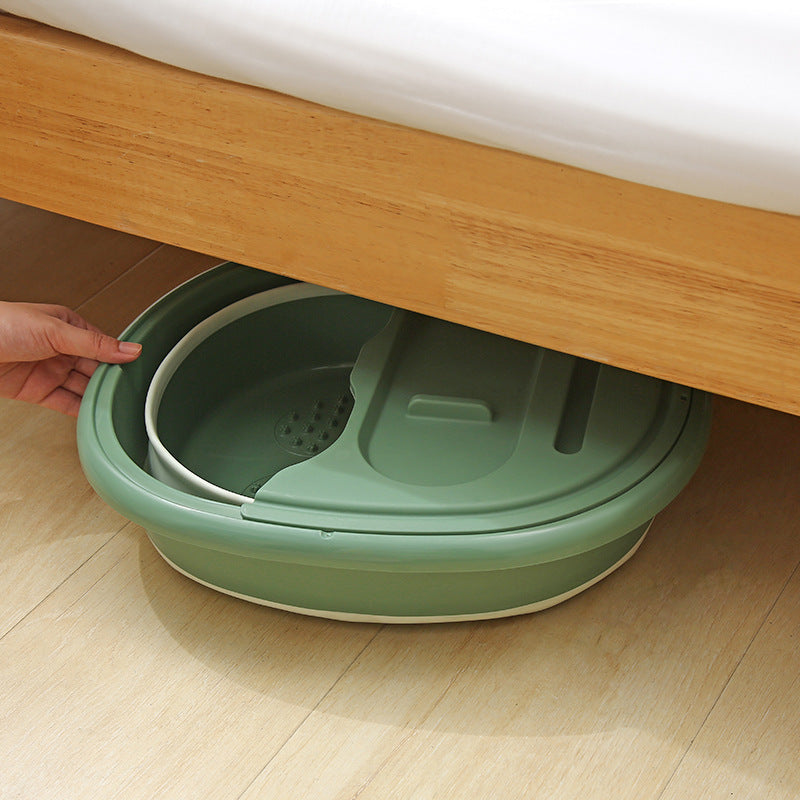 Folding foot soaking bucket in blue color
