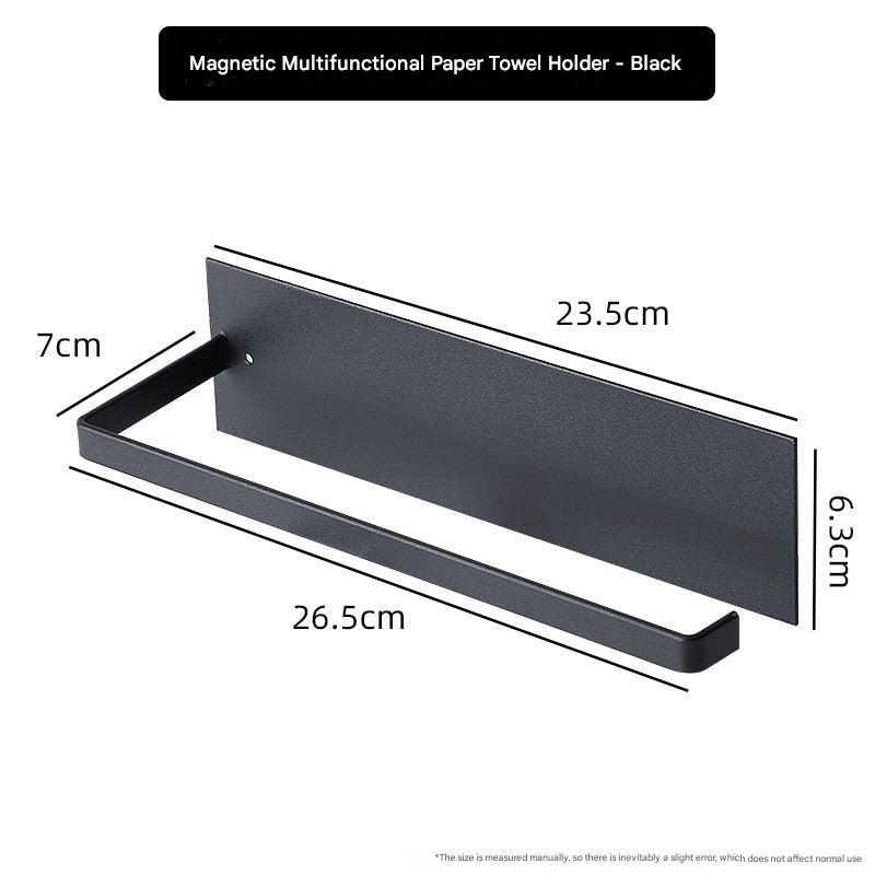 Magnetic paper towel holder mounted on fridge