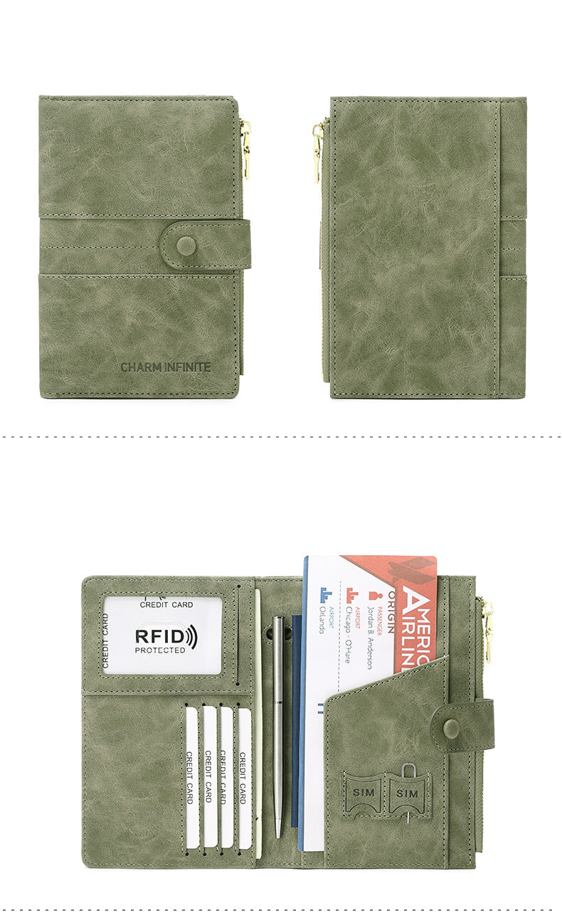 RFID passport holder in green
