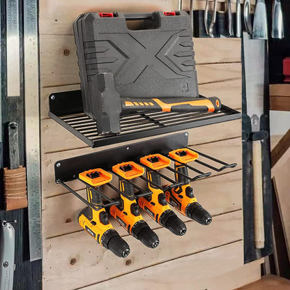 Durable metal tool organizer on wall
