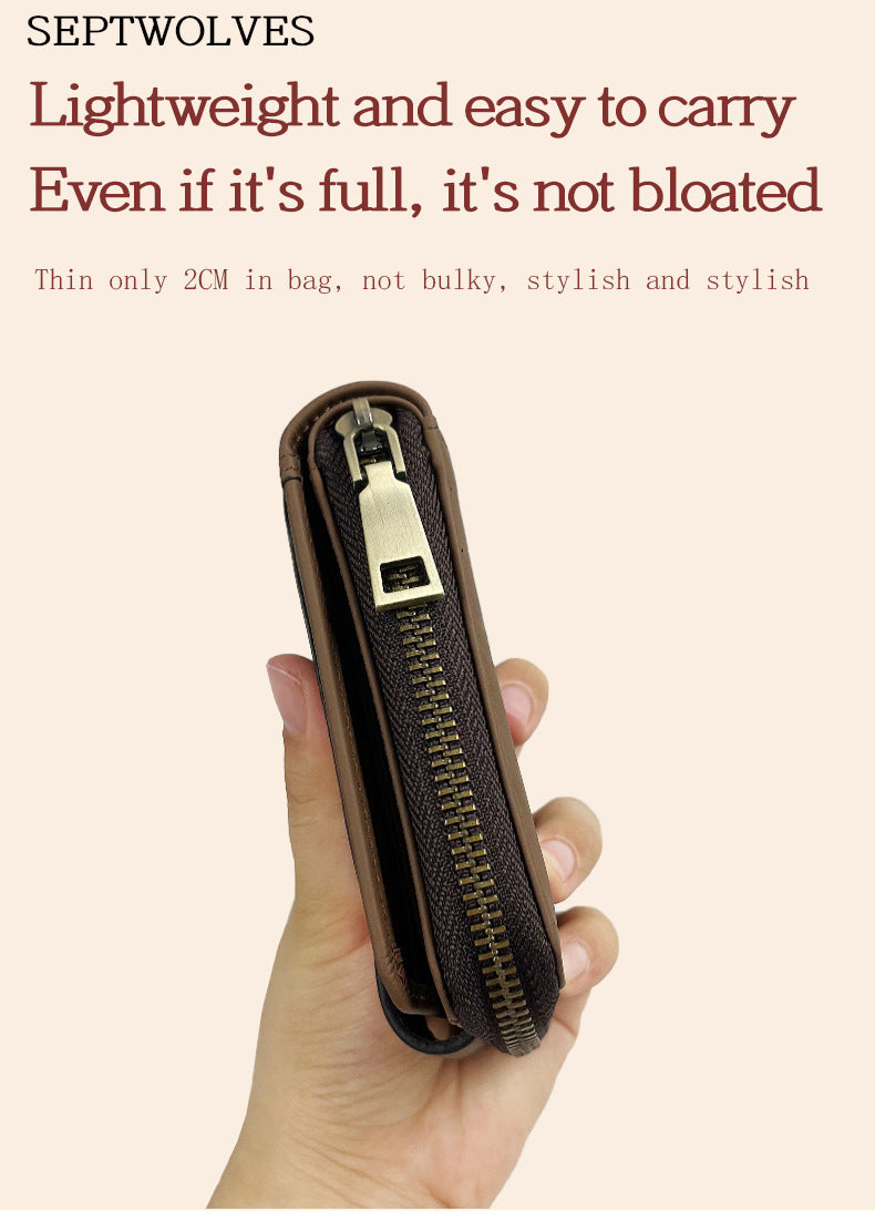 Lifestyle shot of leather wallet in everyday use