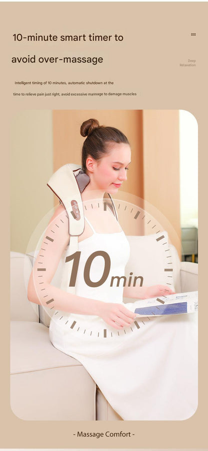 Cordless neck massager with heat therapy