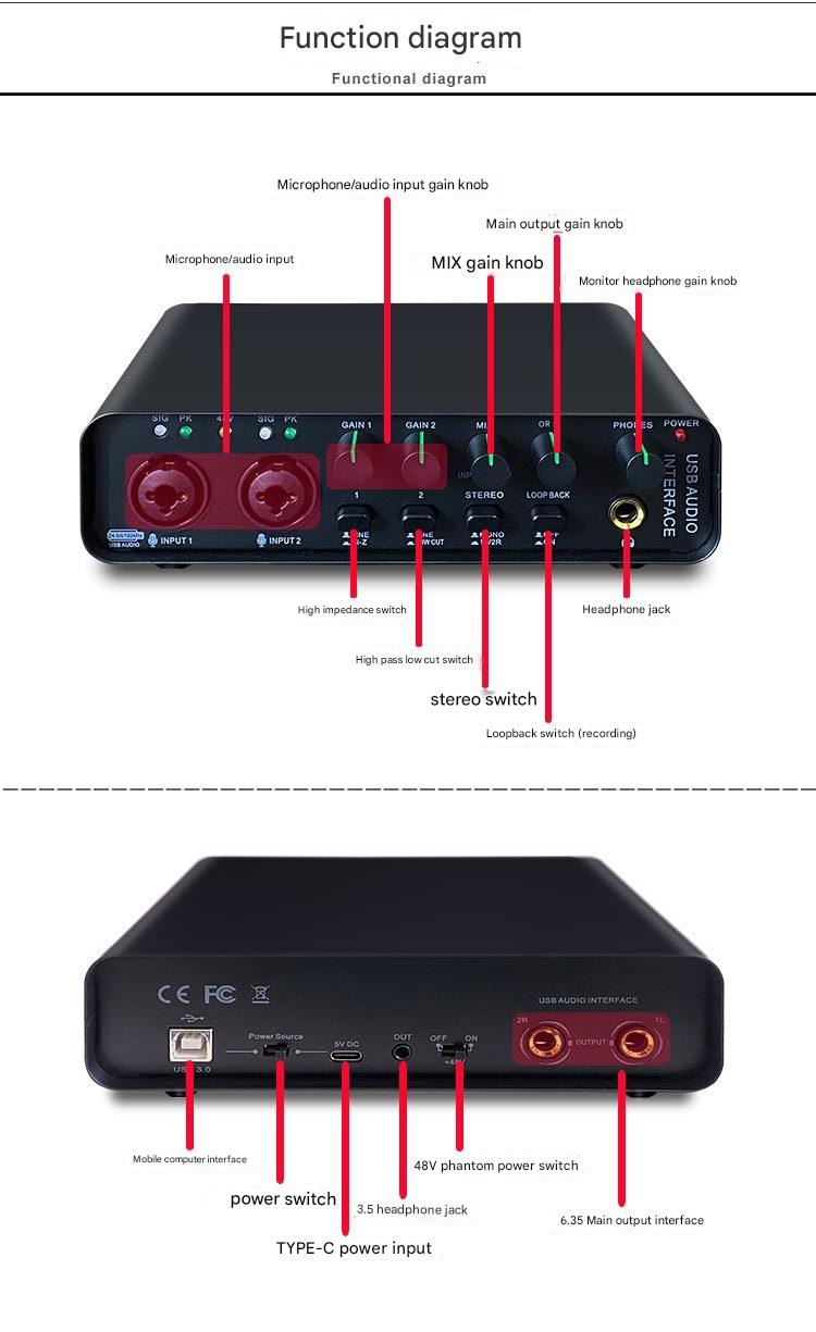 High-quality audio interface for streaming