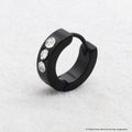 Black Three Stone Earring Single