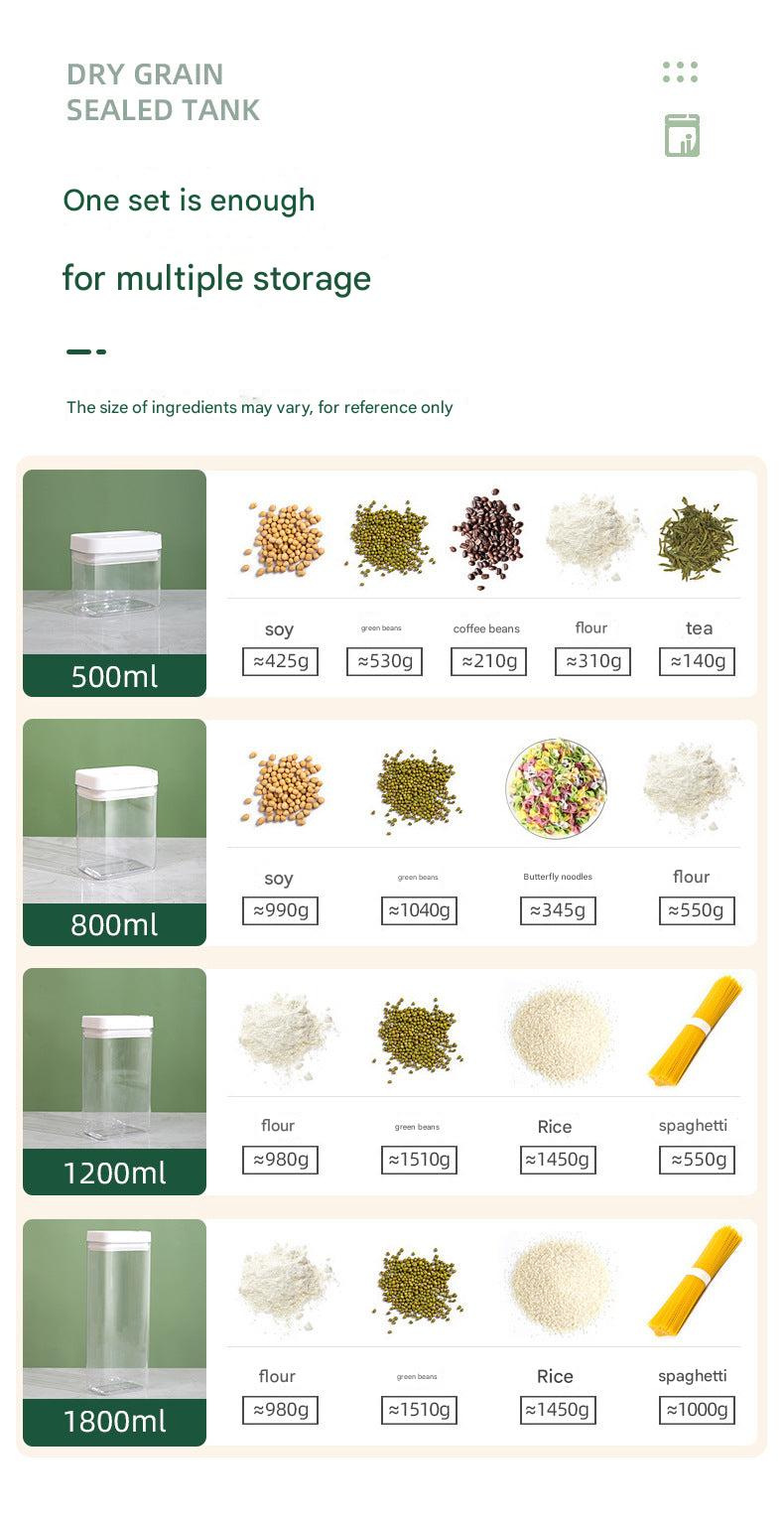 Plastic storage jar with grains