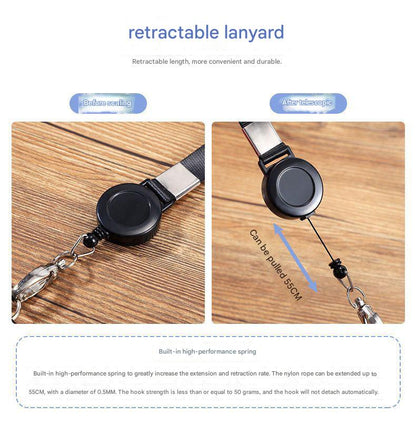 Image of versatile dual-card holder with lanyard