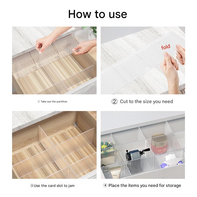 Versatile transparent dividers for home organization