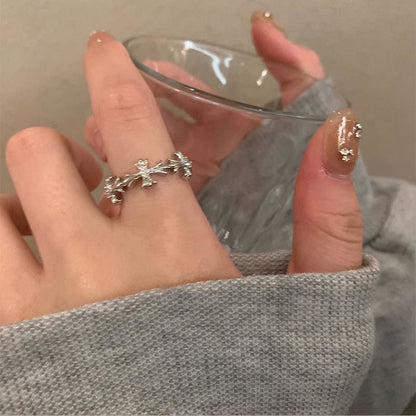 Silver Zircon Cross Ring front view
