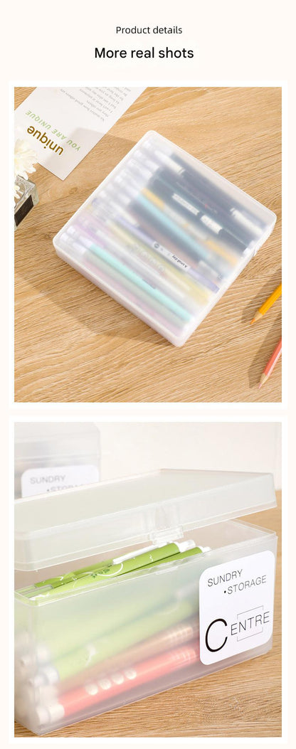 Compact desk storage solution for stationery
