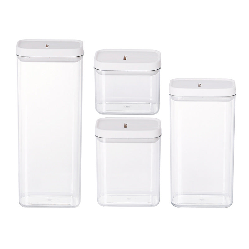 Transparent food storage container with oats