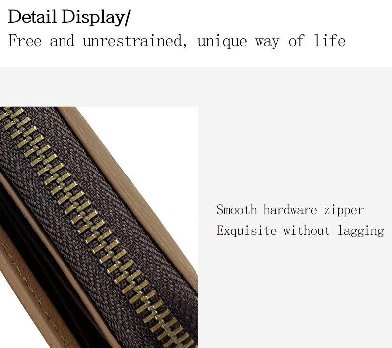 Interior design of leather wallet with cash and cards