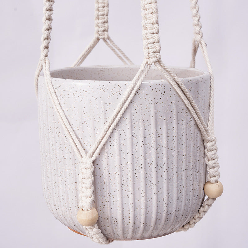 Eco-friendly cotton and hemp hanging basket image 2