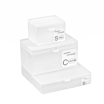 Clear plastic storage box with lid for organizing