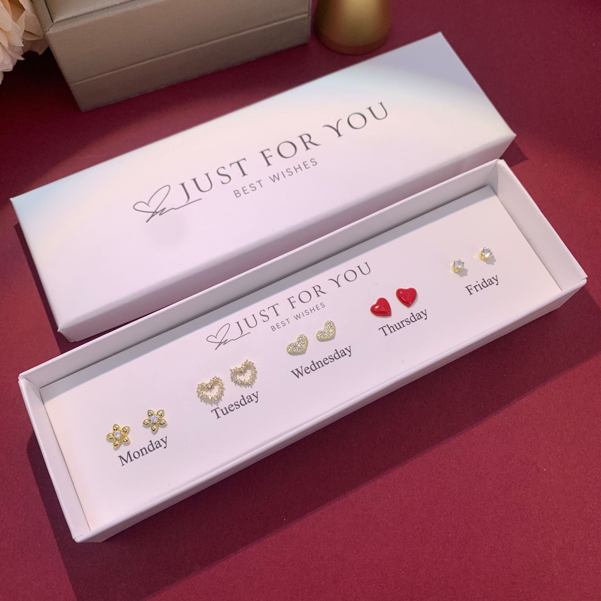S925 Silver Heart Cat Ear Studs
