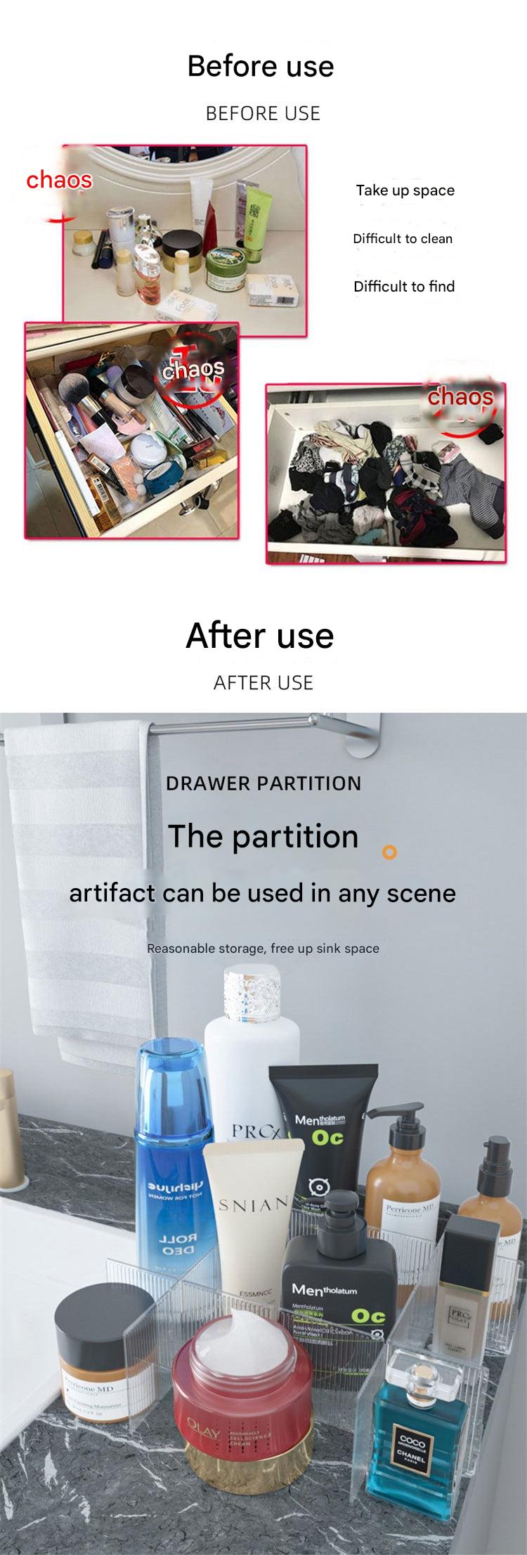 Durable plastic dividers for underwear storage