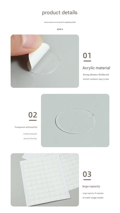 Multiple adhesive dots on a surface