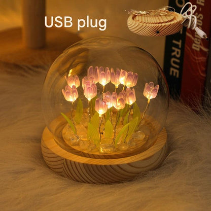 DIY tulip night light assembled view