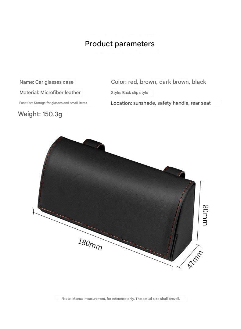 Car sunglasses holder black leather