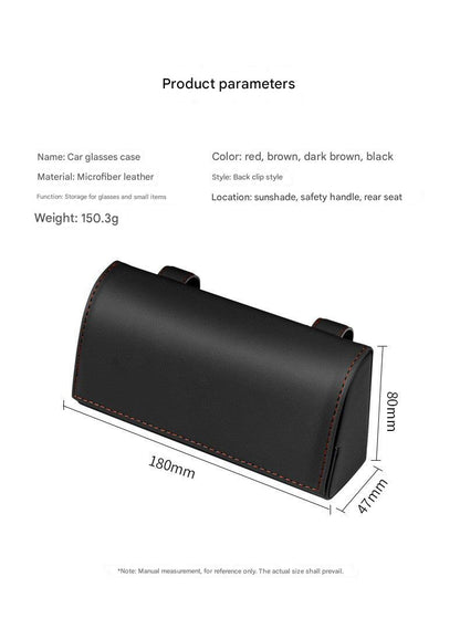 Car sunglasses holder black leather