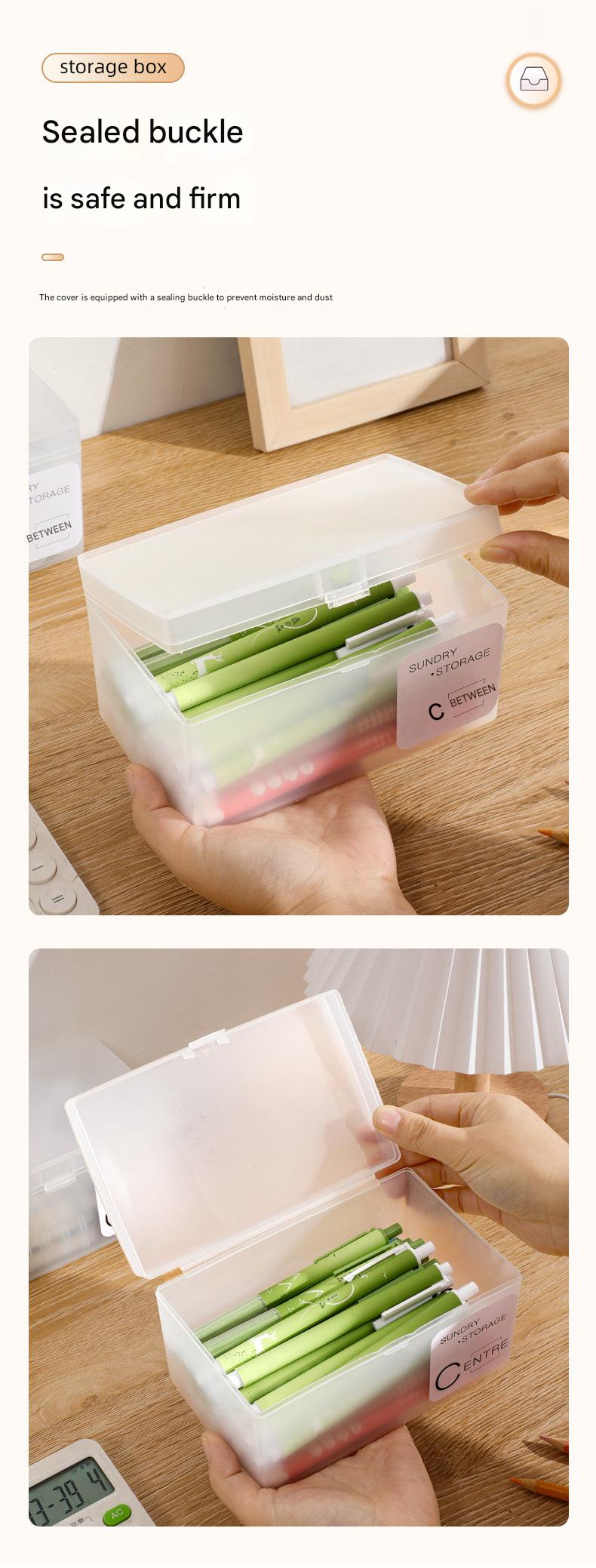 Clear plastic storage box with lid for organizing