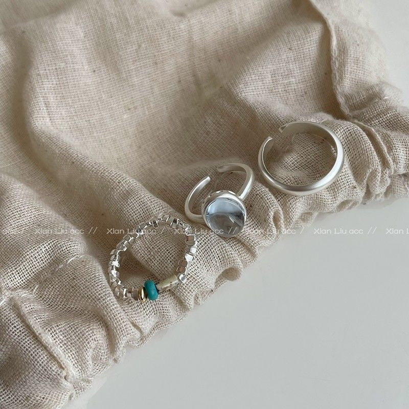 Chic Blue Tear Adjustable Ring for Women