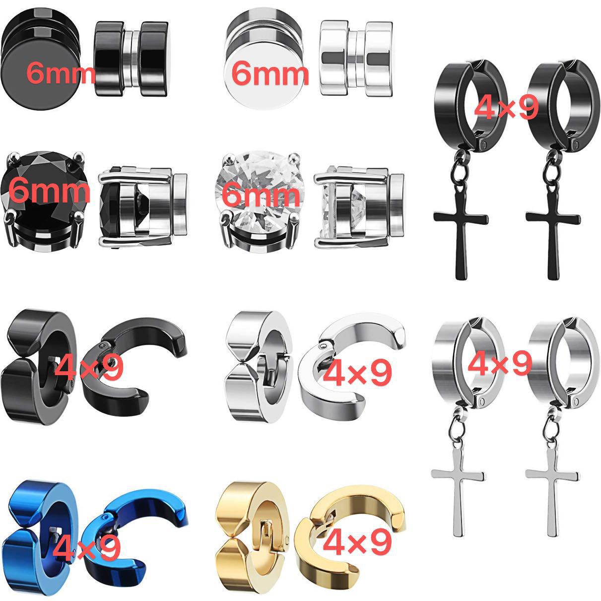 Titanium Steel Cross Zirconia Earring Image 3