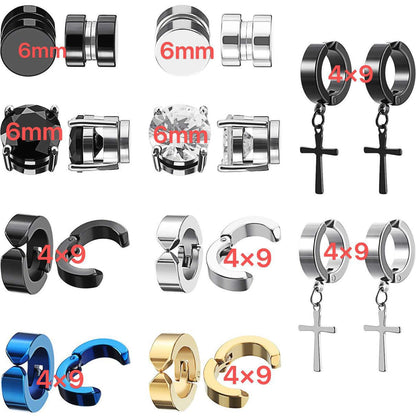 Titanium Steel Cross Zirconia Earring Image 3