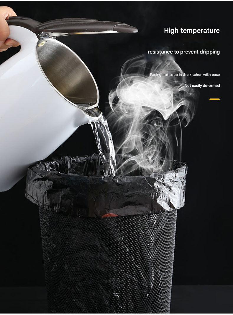 Yellow drawstring trash bag