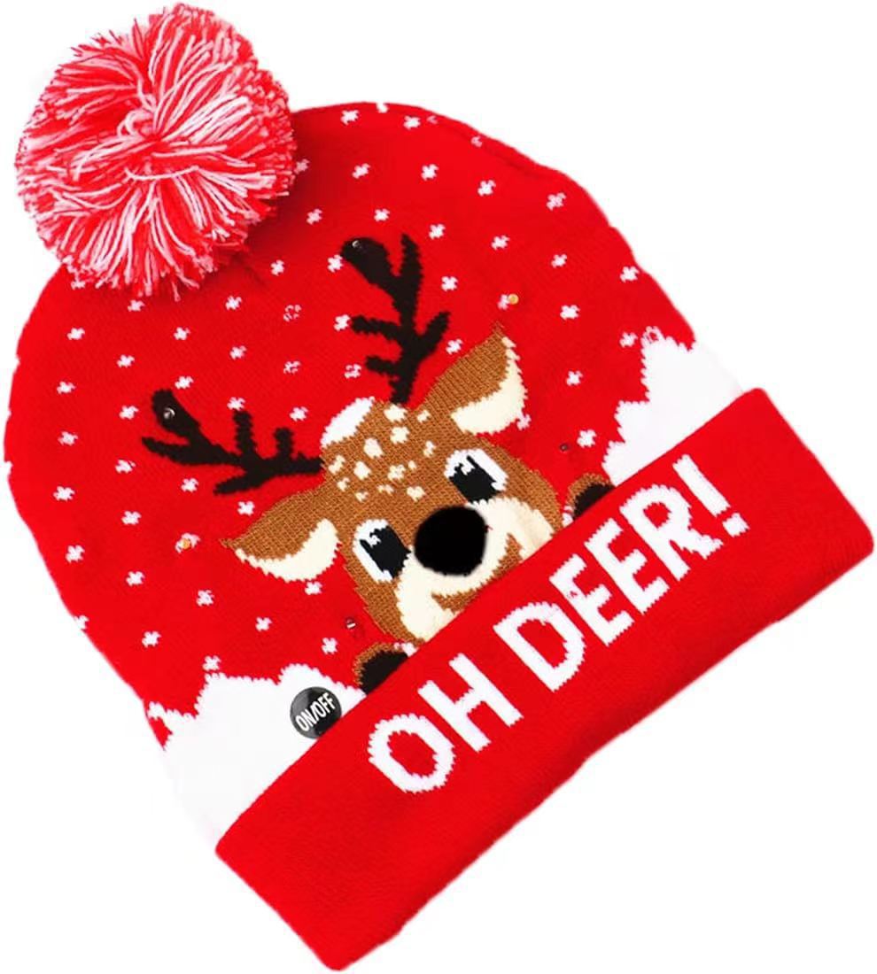 Colorful Christmas knit beanie hat 10