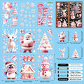 Pink Christmas Window Stickers