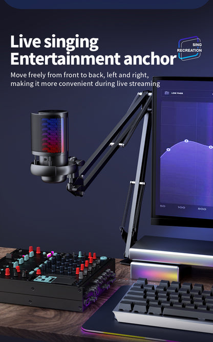 Elegant design of USB microphone in black