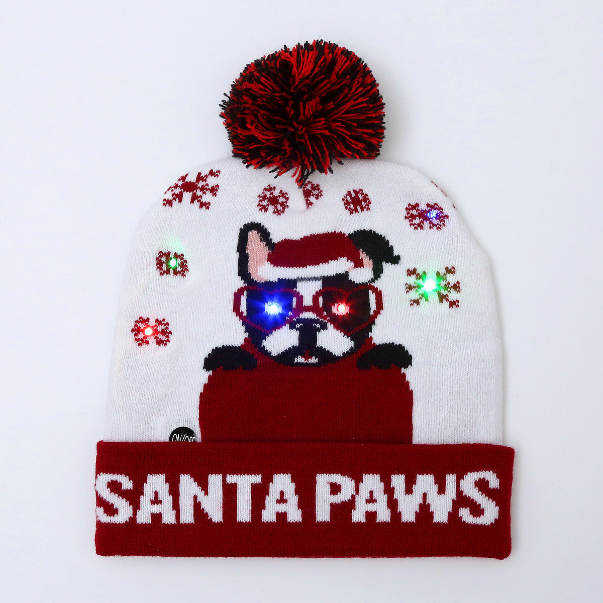 Colorful Christmas knit beanie hat 2