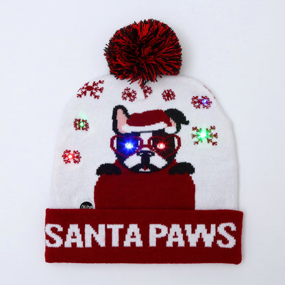 Colorful Christmas knit beanie hat 2