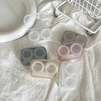 Portable dual compartment contact lens holder - trendy design