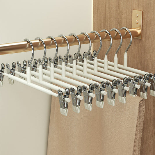 Multi-functional pants hanger with non-slip clips