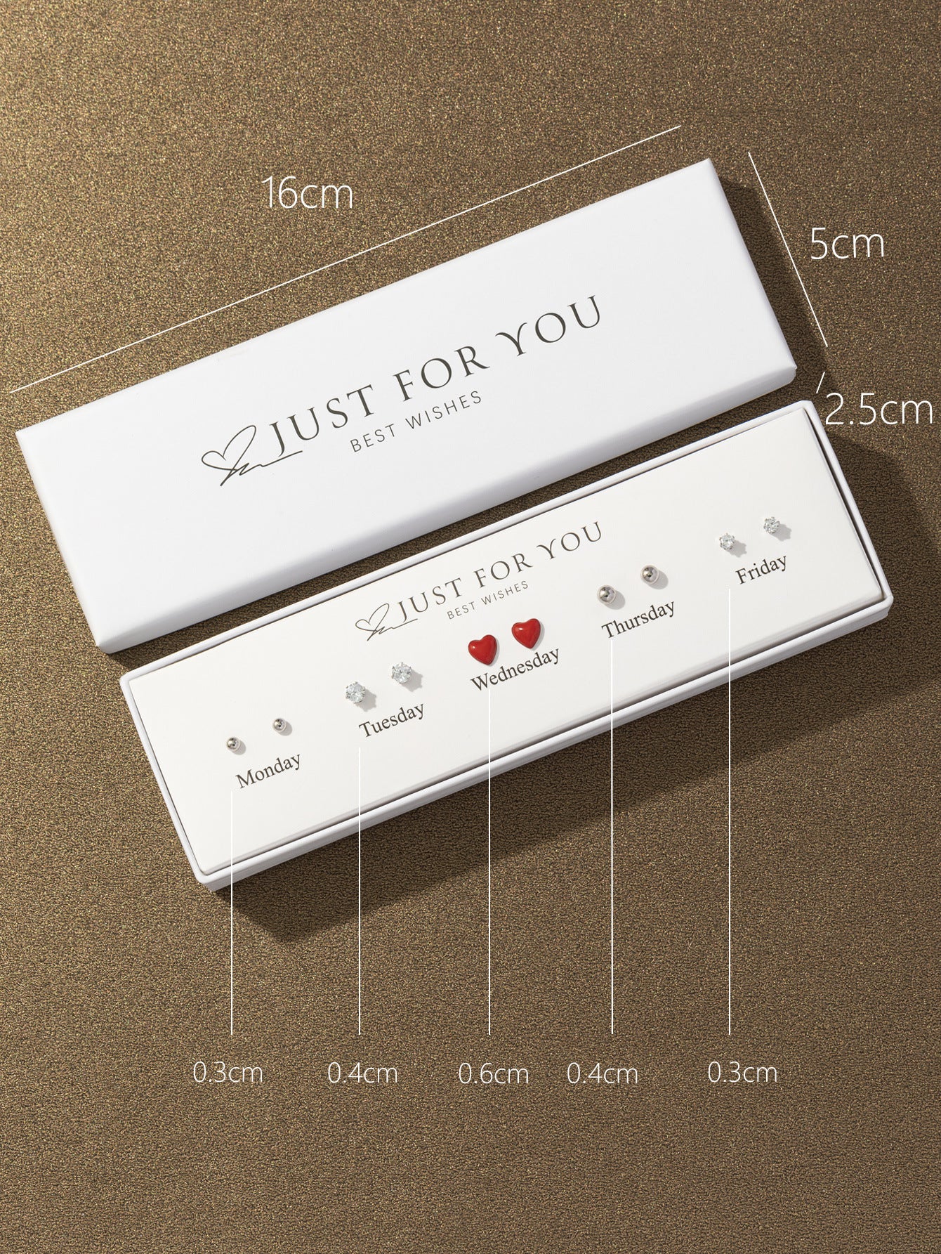 S925 Silver Heart Cat Ear Studs