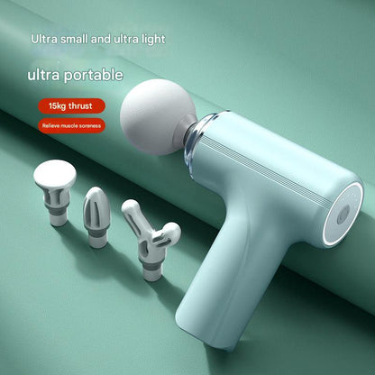 Muscle relaxation massage gun in use