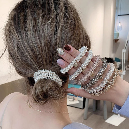 Chic Korean Pearl Hair Tie Bracelet Image 5