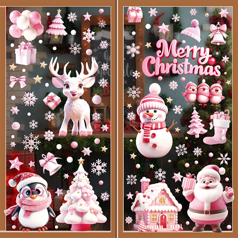Reindeer themed holiday decor stickers