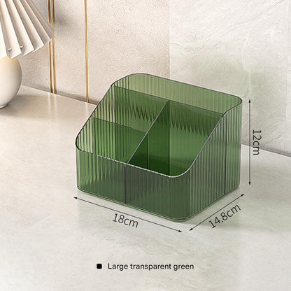Elegant acrylic makeup organizer on a desk