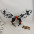33#Dark Butterfly Pumpkin Rose Branch Headband [With Light]