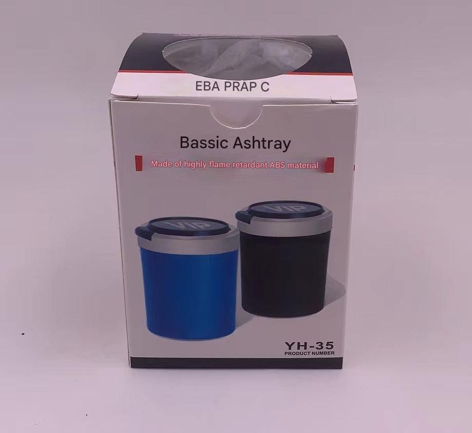 Car ashtray with LED light and automatic cover