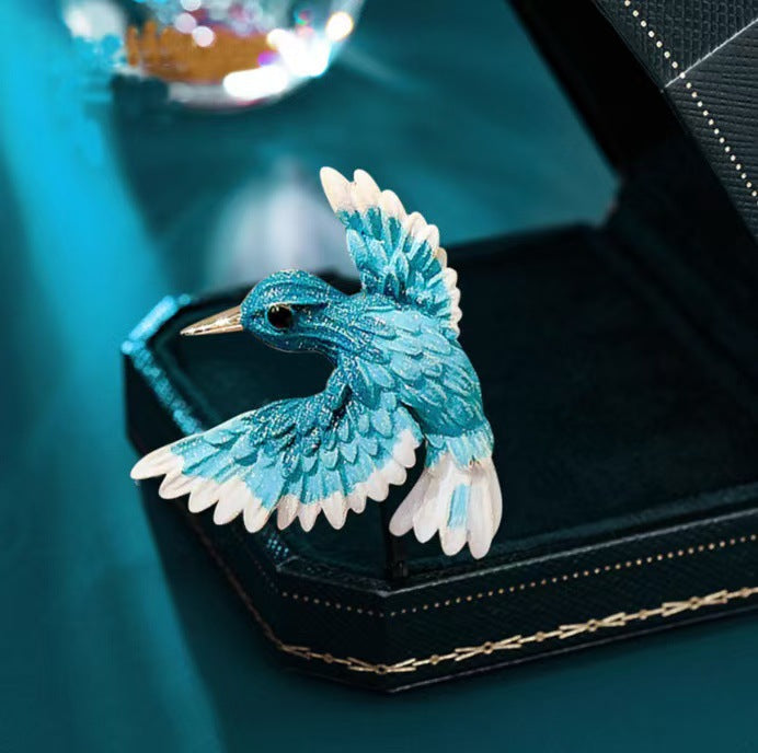 Vintage enamel brooch for jackets