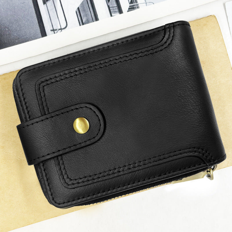 Lifestyle shot of leather wallet in everyday use