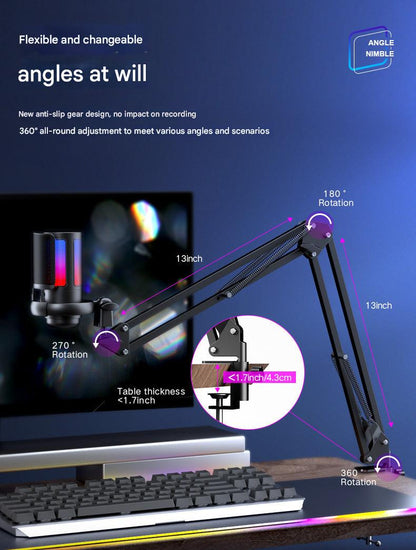 Elegant design of USB microphone in black