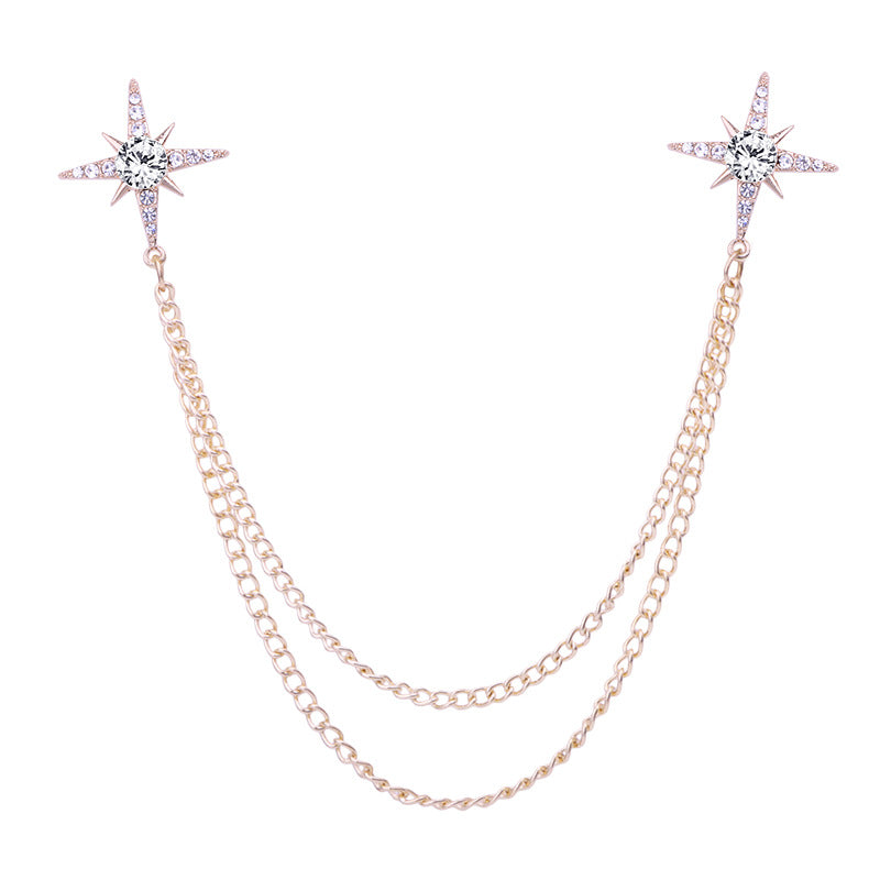 Stylish star-shaped brooch for men and women