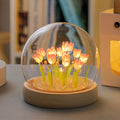 9 Pink Glass-Covered Tulips