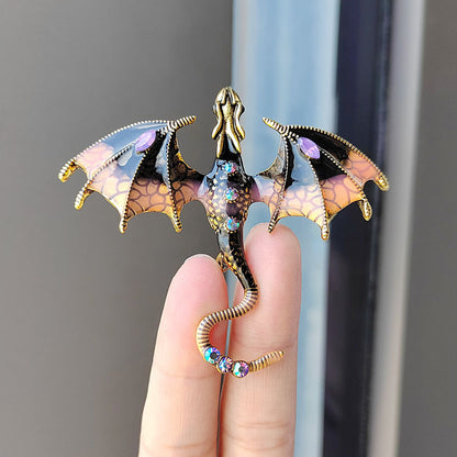 colorful animal enamel brooch with rhinestones